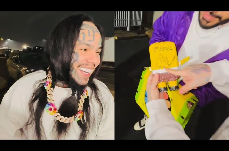 6ix9ine fue liberado de prisioacuten y presumioacute un muntildeeco firmado por Nicolaacutes Maduro