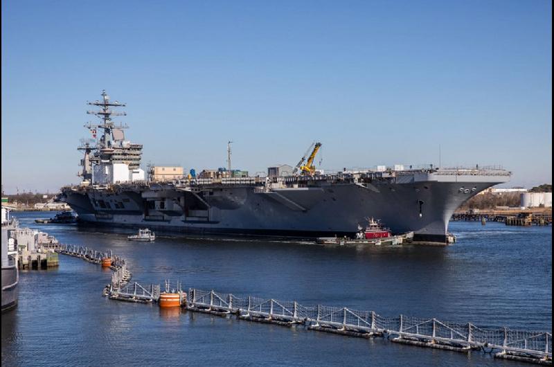 Portaaviones USS Gerald R Ford el maacutes grande del mundo regresa a Medio Oriente tras un incendio