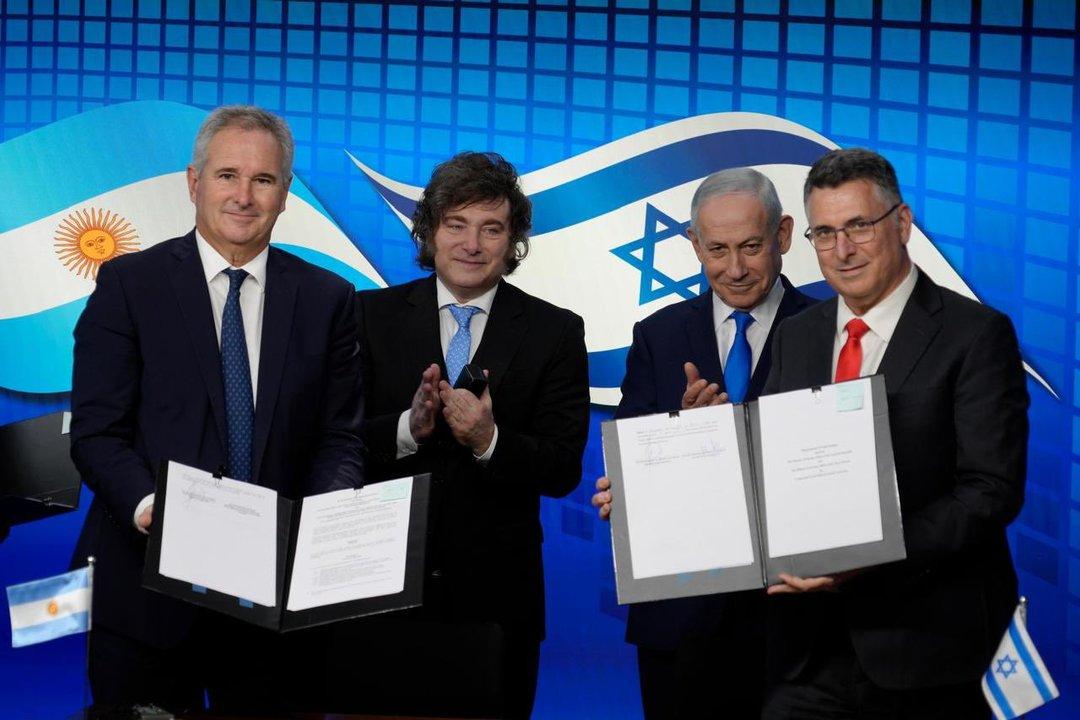 Quirno anuncioacute que Milei y Netanyahu firmaron tres Memorandos de Entendimiento