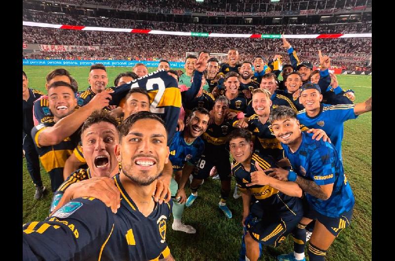 A pura selfie- los festejos de los jugadores de Boca tras el Superclaacutesico