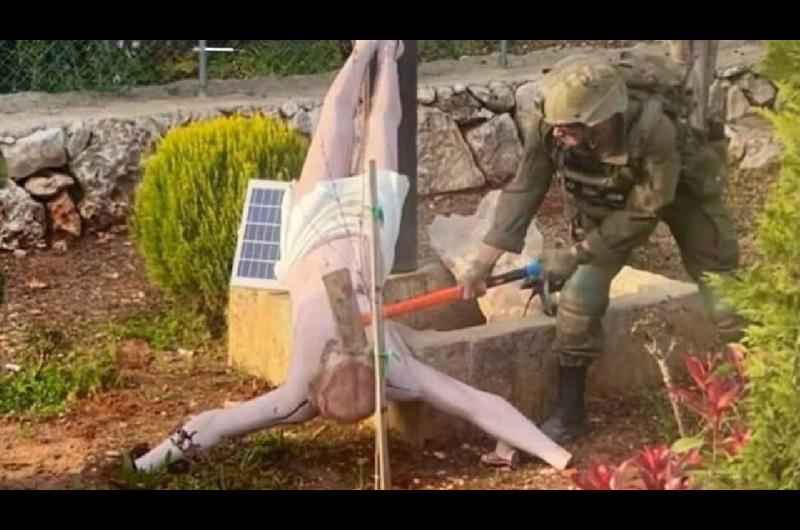 Soldado israeliacute destruye estatua de Jesuacutes en el sur del Liacutebano y Netanyahu lo repudia
