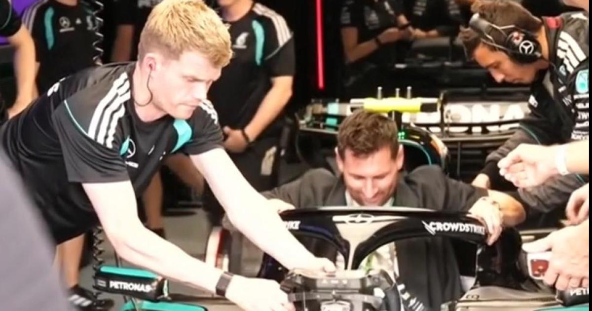 Messi revolucionoacute el paddock de la Foacutermula 1 en Miami para ver la carrera de Colapinto