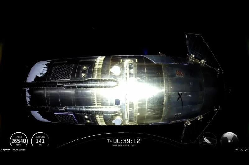 Con un final accidentado y al liacutemite SpaceX completoacute el 12ordm vuelo de prueba de Starship