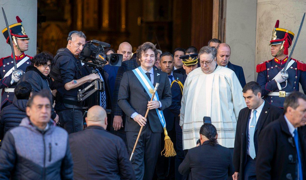 Javier Milei asiste al Tedeum y ensaya una foto de unidad pese a que la interna no afloja