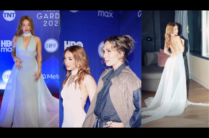 La noche de Aacutengela Torres en los Premios Gardel- del acompantildeamiento de su mamaacute a un look angelical