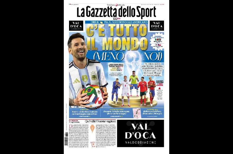 La dolorosa tapa de un diario deportivo italiano en el diacutea de inicio del Mundial 2026