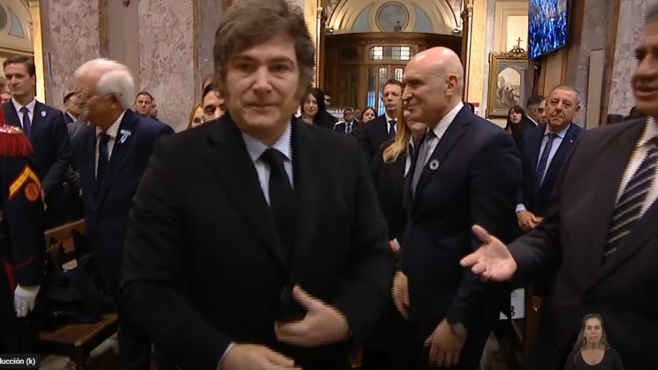 Javier Milei y Jorge Macri a los abrazos en el Tedeum