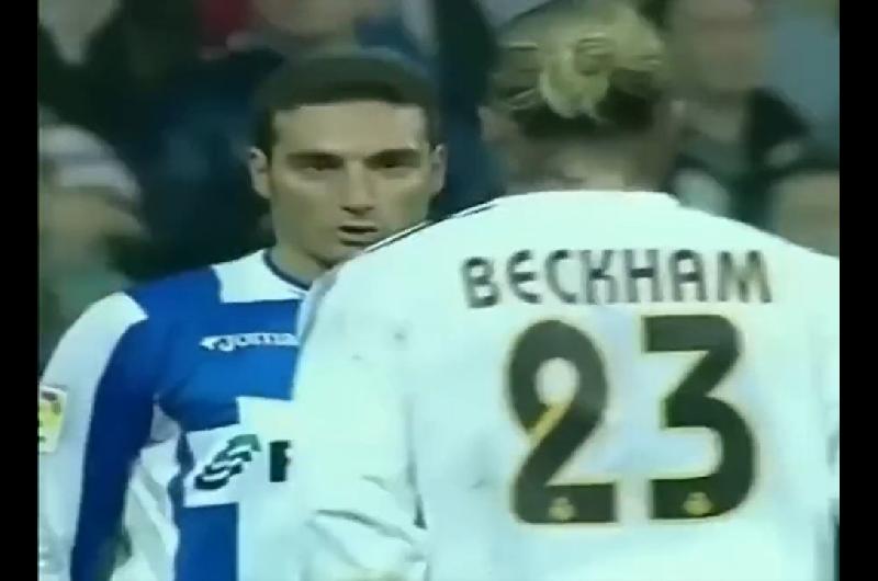 El diacutea que Scaloni casi se fue a las manos con Beckham en un Real Madrid-Deportivo La Coruntildea