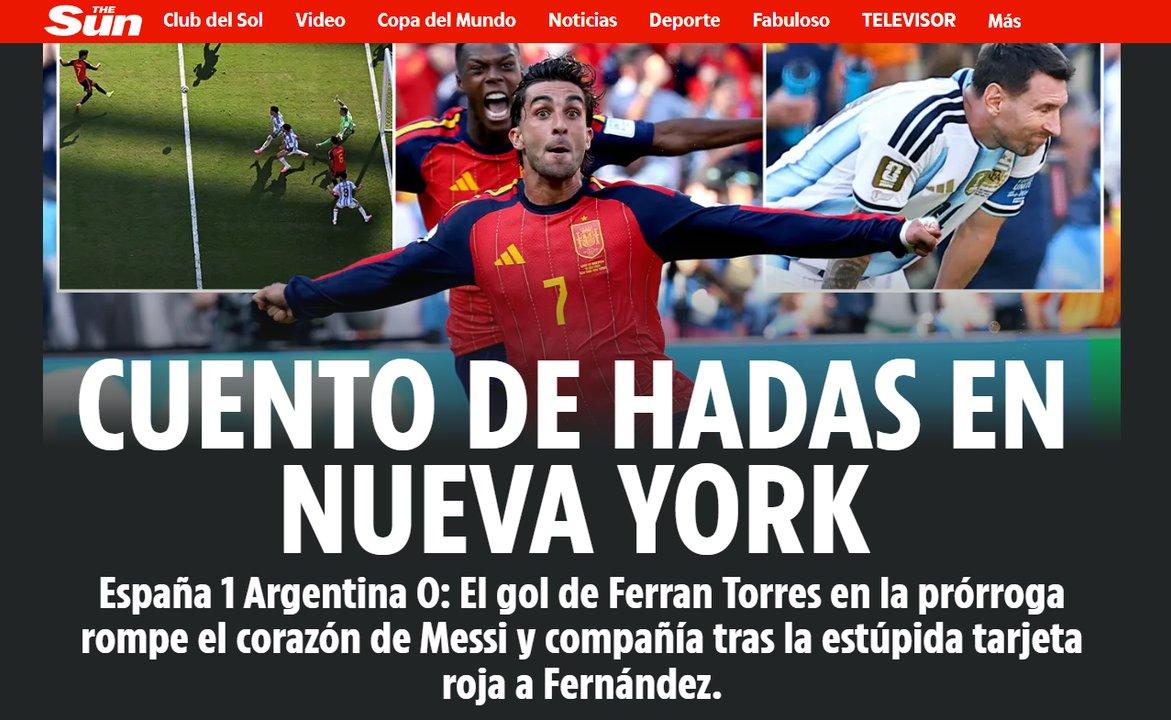 Los medios de todo el mundo reflejaron la victoria espantildeola y pusieron el foco en Messi