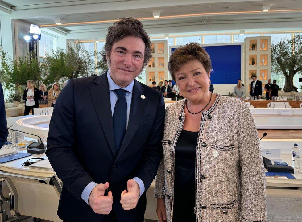 Javier Milei mantendraacute reuniones con Kristalina Georgieva y visitaraacute a Keiko Fujimori