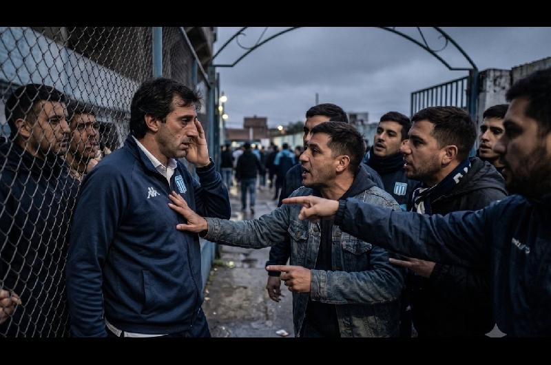 Escaacutendalo en Racing- video del momento que una mujer le tira una botella a un socio enojado con Milito