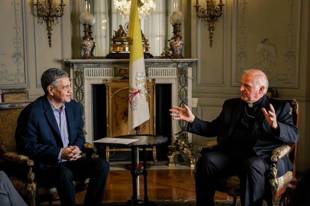 Jorge Macri tuvo su primer encuentro con el nuevo nuncio apostoacutelico Michael Wallace Banach