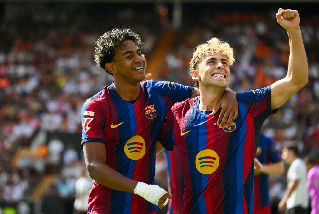El Barcelona goleoacute 5-0 al Valencia y sigue con puntaje ideal en LaLiga de Espantildea