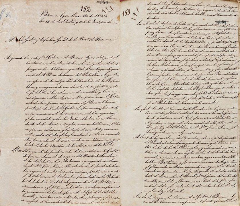 Hallaron una carta ineacutedita de 1833 que relatoacute la ocupacioacuten britaacutenica de las Islas Malvinas