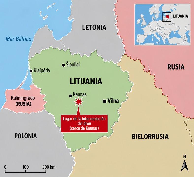 La OTAN derriboacute un dron sobre Lituania y crece la tensioacuten en la zona cercana a Rusia