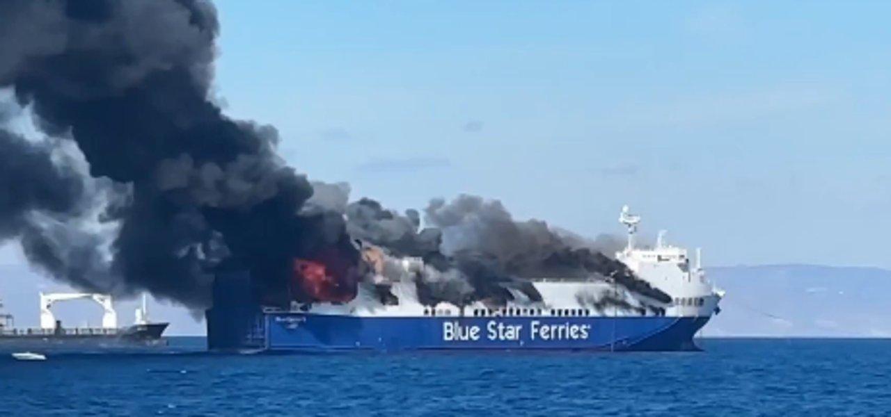 Incendio en un ferry frente a Mykonos- evacuaron a 29 personas