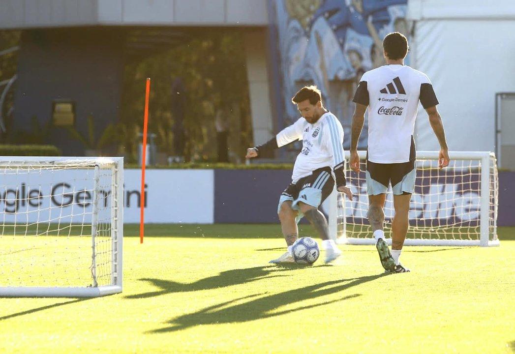 El uacuteltimo entrenamiento de Lionel Messi con la Seleccioacuten argentina
