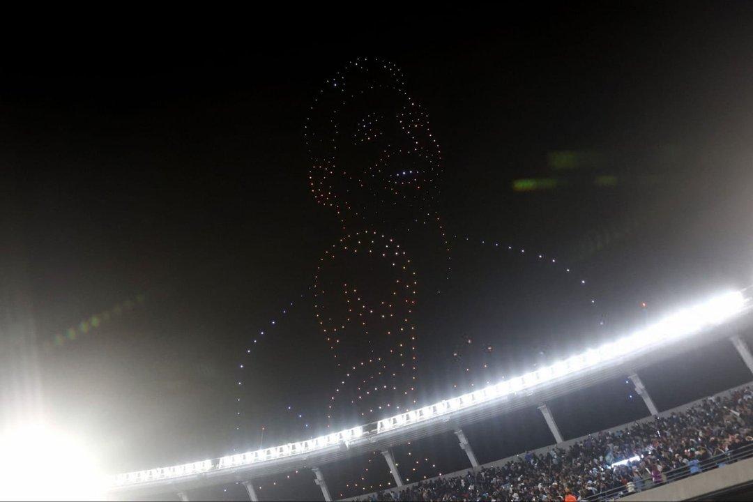 El insoacutelito blooper del show de drones en la despedida de Messi
