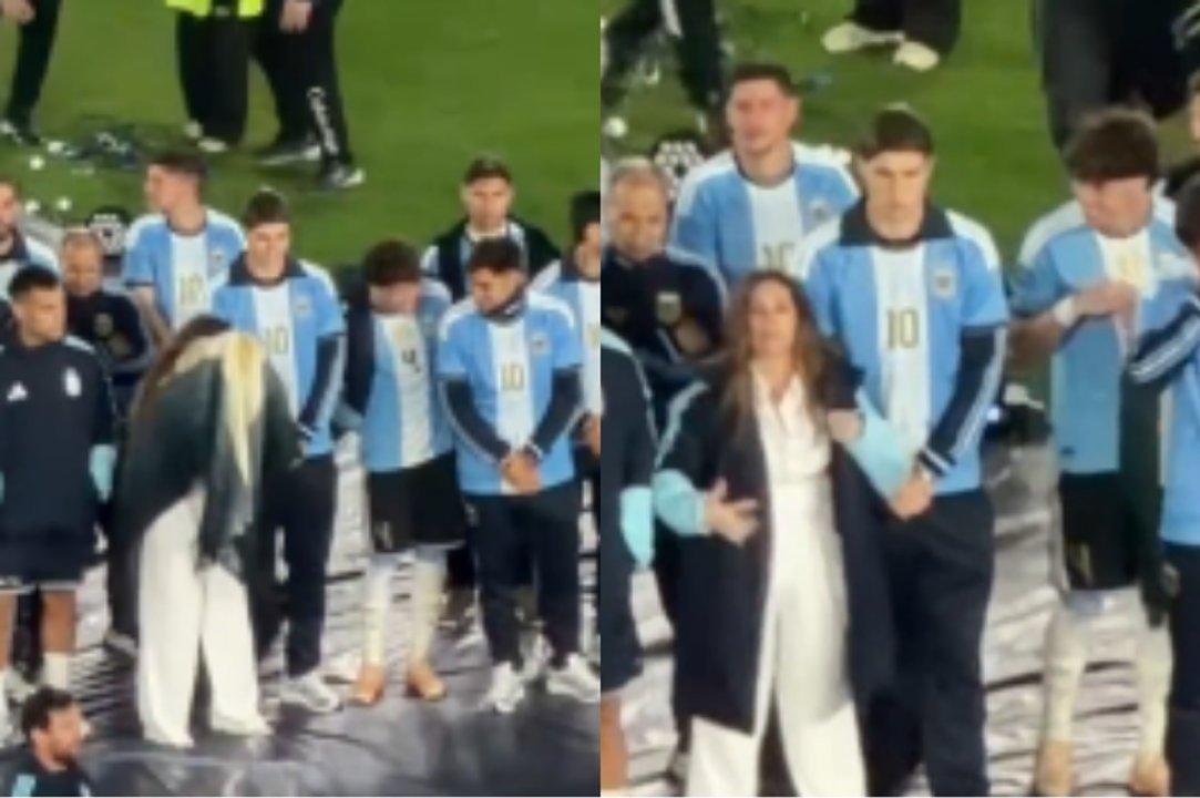 El insoacutelito trueque entre un jugador de la Seleccioacuten argentina y La Sole en la despedida de Messi