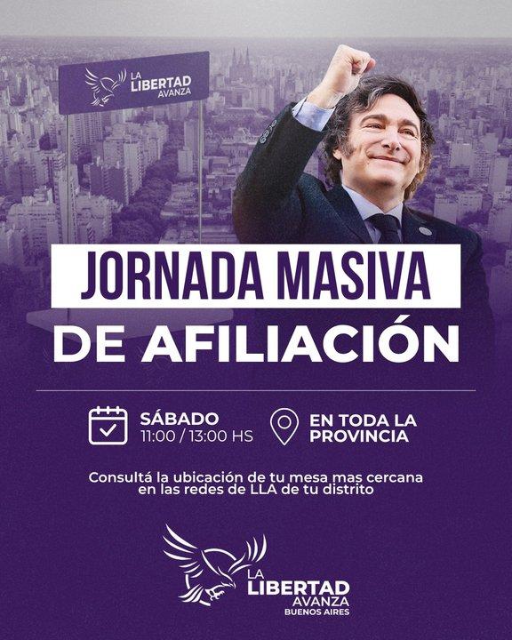 Provincia- coacutemo es la campantildea de afiliacioacuten masiva que La Libertad Avanza pone en marcha