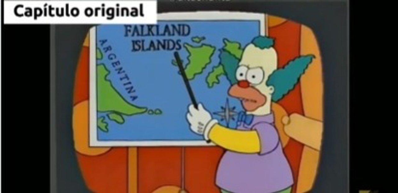 Telefe eliminoacute una escena de ldquoLos Simpsonrdquo que mencionaba las Malvinas