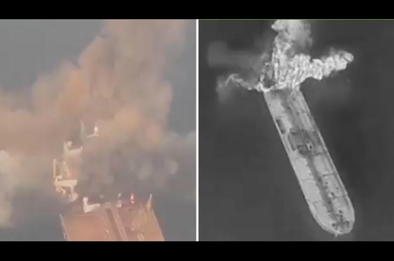Iraacuten sentildeala que buque petrolero ldquoinfractorrdquo se incendioacute tras impactar minas en el estrecho de Ormuz
